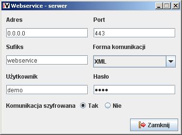 Konfiguracja modułu Webservice - serwer